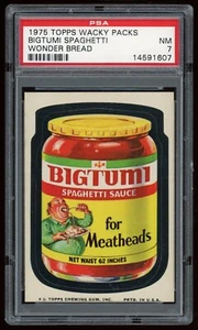 1975 Topps Wacky Packages Sticker Bigtumi Spaghetti Wonder Bread 3rd PSA 7 - Picture 1 of 2