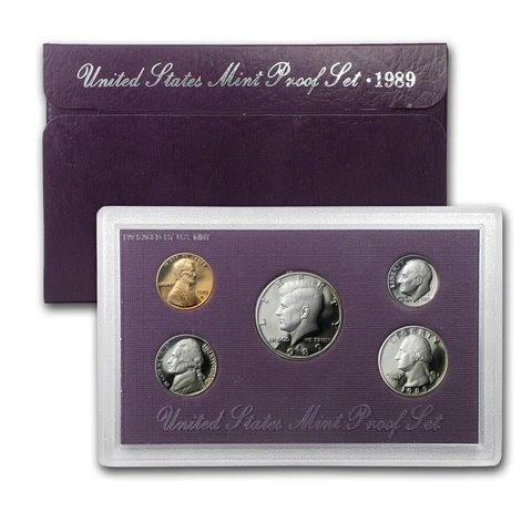 1989 S US Mint 5 Coin Proof Set Original Box Cover