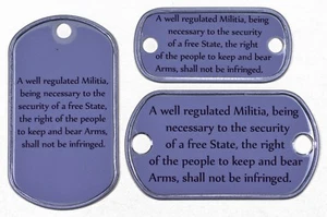 2nd Amendment Wörter Vinyl Erkennungsmarke - 3 Größen - ideal für Halsketten und Armbänder - Bild 1 von 5