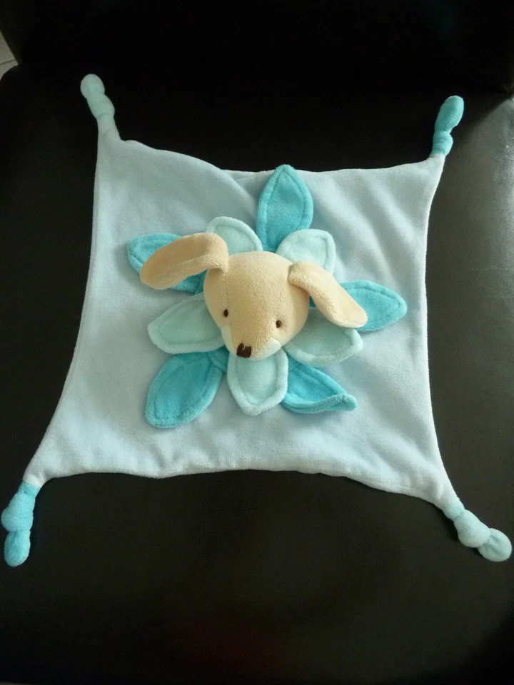 913. DOUDOU PLAT LA HALLE KIMBALOO ALOHA LAPIN  ECRU BLEU 2 TONS TTBE   - Photo 1/1