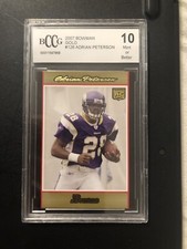 2007 Bowman Adrian Peterson Gold Rookie Card BCCG 10 (only 10 out there)