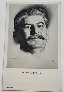 CARTOLINA D'EPOCA 1940 ARTISTA MORRIS KALLEM RITRATTO JOSEPH V STALIN - Foto 1 di 2