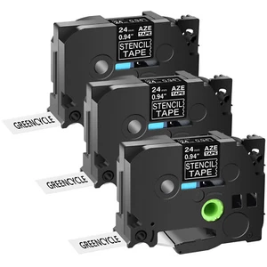 3Pack Mobile Solutions Stencil Tape Label STE-151 for Brother P-Touch 0.94" - Picture 1 of 4