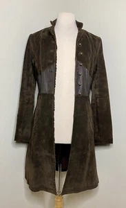 Morgan De Toi Brown Suede Steampunk Jacket 90s Y2K Women’s Size Small Overcoat - Picture 1 of 5