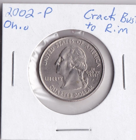 2002-P Ohio Die Crack Chest to Rim Through U Cover