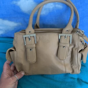 IT Pale Brown Sand Light Tan Handbag Lots Of Compartments It - Picture 1 of 22