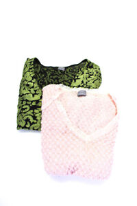 Hanky Panky Women's Printed V Neck Tops Pink Green Size S Lot 2