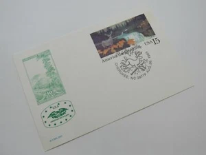 USPS Scott UX133 15c America The Beautiful Deer Waterfall First Day of Issue - Picture 1 of 6