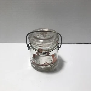 Vintage ATLAS E-Z SEAL Glass Mason Jar 1/2 Pint Wire Bale Lid Anchor Hocking 4 B - Picture 1 of 6