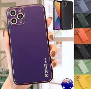 For iPhone 12 Pro Max Mini 11 Pro Max Premium TPU and Leather Back Case Cover - Picture 1 of 21