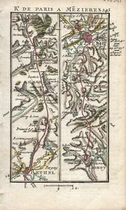Antique map, Road: Rethel to Charleville. 1774, Guide Royal par L Denis - Picture 1 of 1