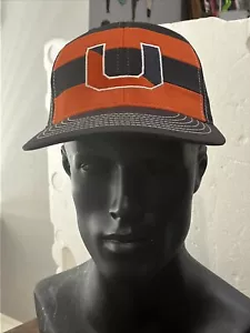 Miami Hurricanes Hat Men's Black Trucker Snapback University of Miami Richardson - Picture 1 of 11