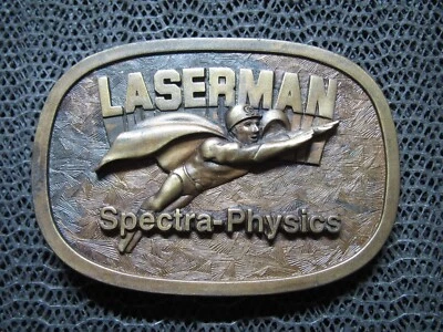 ¡HEBILLA DE CINTURÓN LASERMAN SPECTRA-PHYSICS! ¡VINTAGE! ¡MUY RARO! ¡BERGAMOTA! 1980! USA! Foto 1 de 4