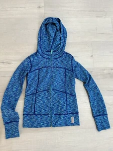Zella Full Zip Blue Stripe Hoodie Jacket Girls Size Small 7-8 Lightweight - Picture 1 of 3