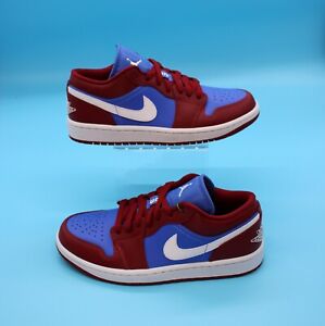 Size 8W - Nike Air Jordan 1 Low Pomegranate Medium Blue Low Top Sneakers 2022