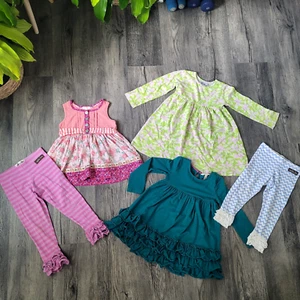 MATILDA JANE LILLY PULITZER Girls 4 Ruffle Dress Top Leggings LOT 5 - Picture 1 of 20