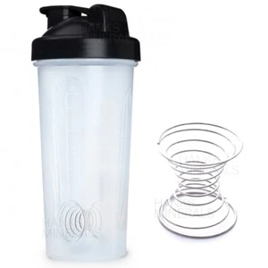 Protein Shaker Mixer Blender Cup Bottle 28 oz Wire Whisk Gym Powder Workout - Picture 1 of 3
