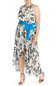 Eliza J Print Chiffon High/Low Maxi Dress (Size 12) - Picture 1 of 3