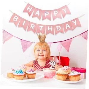 Rose Gold Happy Birthday Banner (Pre-Strung), Happy Birthday Decorations for - Picture 1 of 6
