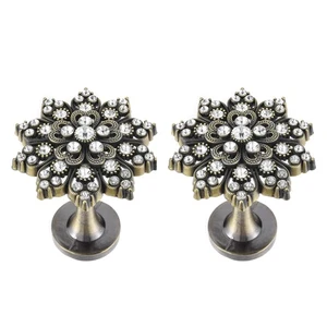 Juego de 2 soportes medallón cortinas ventana material aleación zinc vintage, corte... - Imagen 1 de 7