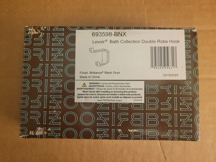 Gancho para bata doble Brizo 693598-BNX Levoir, ónix negro Foto 1 de 1