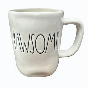 Rae Dunn PAWSOME Mug Magenta Ceramic Dog Lover Large Coffee Cup White Gift - Picture 1 of 7
