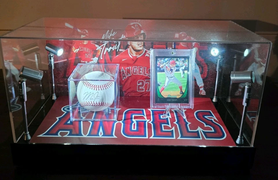 МАЙК ФОРЕЛЬ-ЗАКАЗ ВИТРИНА С ОГНЯМИ С АВТОГРАФОМ МЯЧ И БОУМЕН ДЕБЮТАНТ КАРТА - Изображение 1 из 4