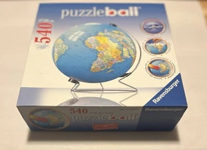 GLOBE 540 pc 3D jigsaw puzzleball stand RAVENSBURGER world MAP SEALED free ship - Picture 1 of 5