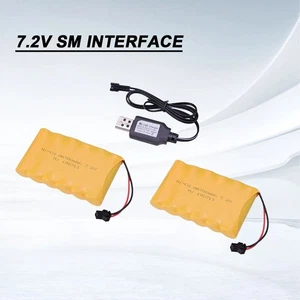 2X 7,2V 700mAh Ni-Cd AA Batterie Pack Wiederaufladbar Akku SM-2P Stecker RC CaTR - Bild 1 von 12