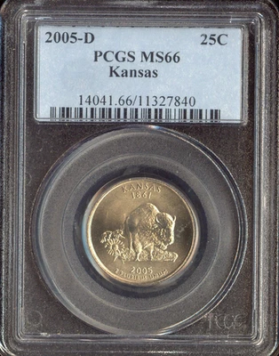 2005-D Kansas Quarter PCGS MS66 Holiday Sale 🎁 - Image 1 of 2
