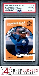 1999 UPPER DECK RETRO THROWBACK ATTACK #T6 ALEX RODRIGUEZ POP 5 PSA 10 - Picture 1 of 3