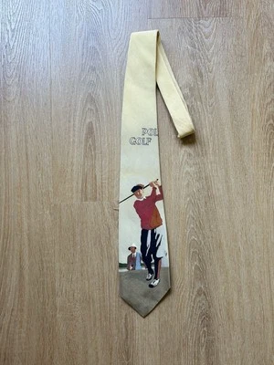 Vintage Polo Ralph Lauren Tie Silk Necktie Handmade USA Golfer 57" L x 3.5" W - Image 1 of 4
