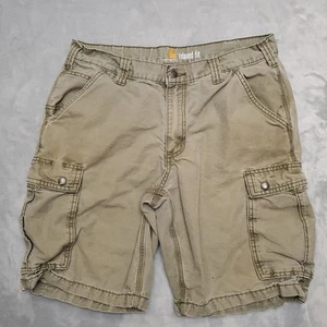 Carhartt Cargo Shorts Mens 34 Khaki Relaxed Fit Cotton Utility Pockets Workwear - Picture 1 of 13