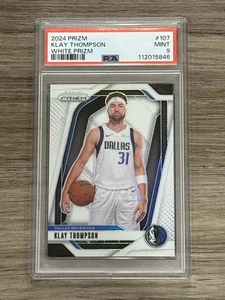 2024-25 Panini Prizm Basketball Klay Thompson White Prizm /175 #107 PSA 9 MINT - Picture 1 of 2