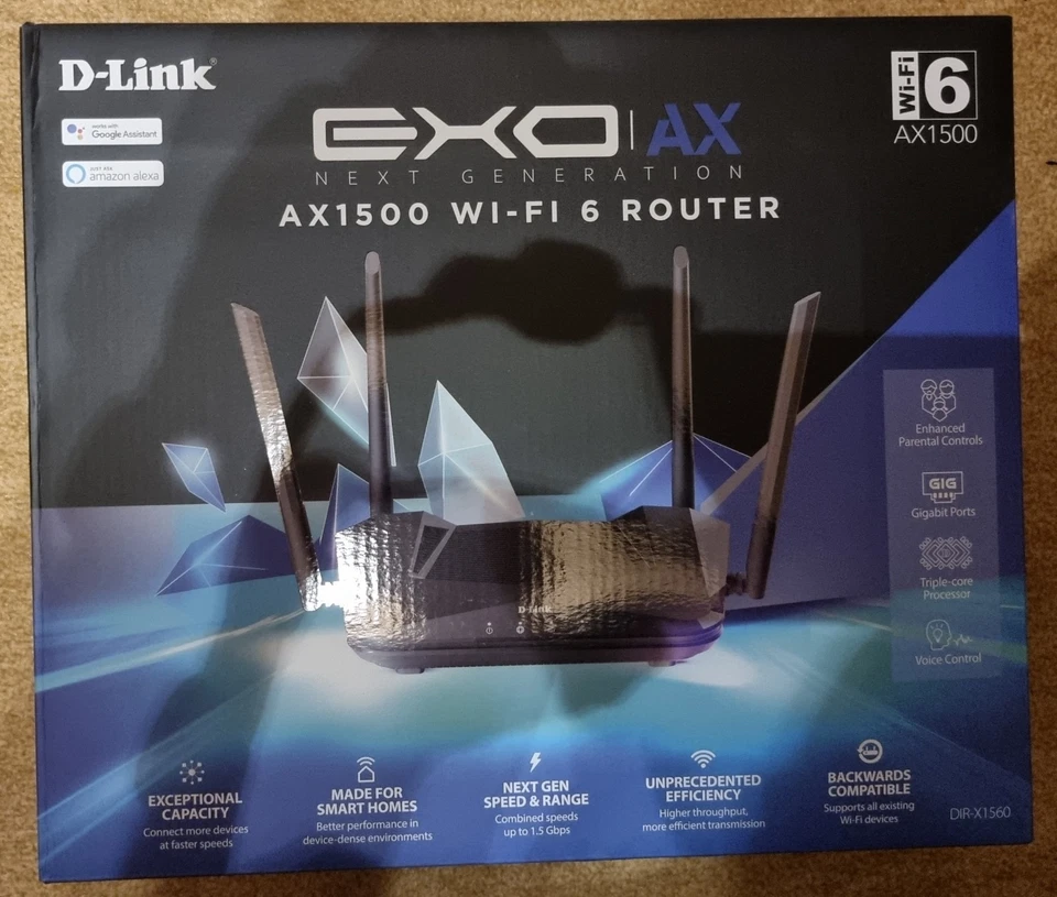 D-Link Exo AX 1500 WiFi 6 Router DIR X1560 - Bild 1 von 3