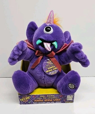 1999 Dan Dee Хэллоуин фиолетовый людей пожиратель монстр плюшевый петь и танцевать новый работает - Изображение 1 из 4