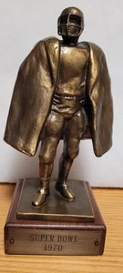 NFL Walter Payton Bronze Man Of The Year Trophy Super Bowl 1970 Johnny Unitas - Picture 1 of 5