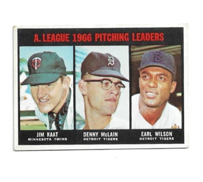 1967 Topps #235 Líderes de pitcheo de la Liga Americana, Jim Kaat, Mellizos de Minnesota Foto 1 de 3