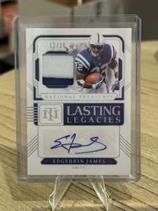 2024 Panini National Treasure Edgerrin James RPA /25 - Picture 1 of 2