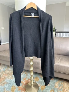 J. Jill 100% Cashmere Open Front Cardigan Sweater Black Women's Sz XLarge Petite - Picture 1 of 3