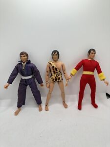 Vintage Mego Action Figures Captain Marvel, Tarzan, Astronaut 1970's Lot of 3
