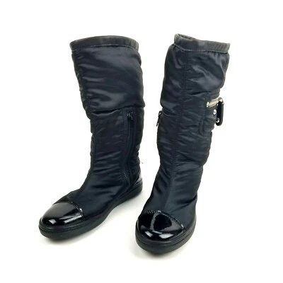 Girl's Tod's Junior Black Patent Accent Pull On Boots Size 32EU/1 US  - Image 1 of 4