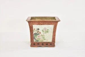 Antique Chinese Multicolored Porcelain Flower Pot / Planter - Picture 1 of 10