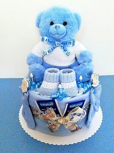 ♥ Mein erstes Bärchen ♥ Windeltorte Geschenk zur Geburt Junge - Bild 1 von 2