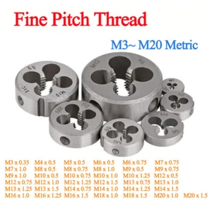 Fine Pitch Thread Thread Cutting Die Round Threading Dies Thread Repair M3-M20 - Picture 1 of 10