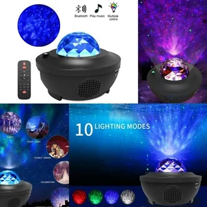 Galaxy Projector Night Light Starry Star Moon Bluetooth Music Lamp with Remote - Picture 1 of 7