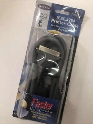 Belkin IEEE 1284 Printer Cable DB25 Male Parallel 10' pro Series New - Image 1 of 4