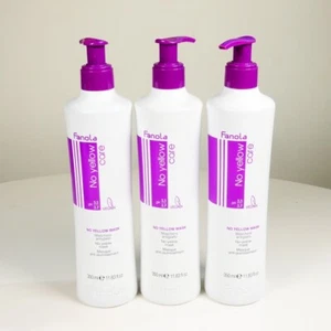 3 X NEW Fanola No Yellow Shampoo Purple Toner Blond Anti Yellow Hair Care 350ml - Picture 1 of 7
