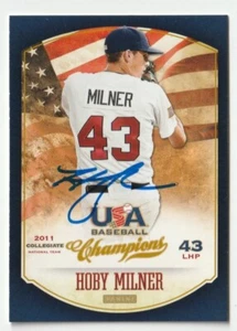 Hoby Milner Signed 2013 Panini USA Champions Card #121 Auto Baseball COA - Picture 1 of 1