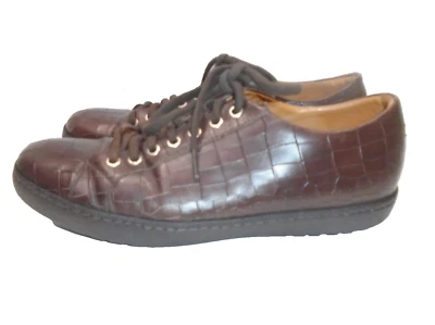 Magnanni Mens Crocodile Embossed Sneaker For Saks Fifth Avenue Size 9 M - Image 1 of 4